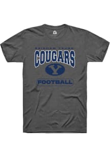 Rally BYU Cougars Charcoal Football Short Sleeve T Shirt