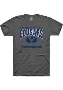 Rally BYU Cougars Charcoal Soccer Short Sleeve T Shirt