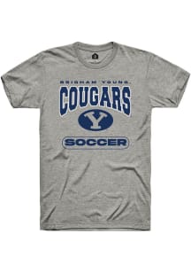 Rally BYU Cougars Grey Soccer Short Sleeve T Shirt