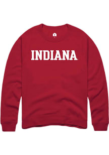 Rally Indiana Hoosiers Mens Red Wordmark Long Sleeve Crew Sweatshirt