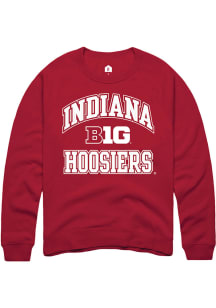 Rally Indiana Hoosiers Mens Red No 1 Long Sleeve Crew Sweatshirt