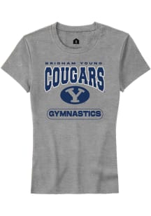 Rally BYU Cougars Womens Grey Gymnastics Short Sleeve T-Shirt