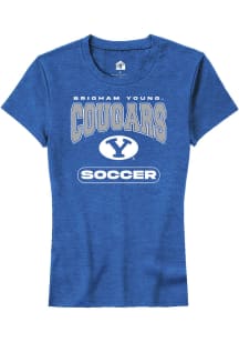 Rally BYU Cougars Womens Blue Soccer Short Sleeve T-Shirt