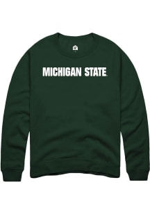 Mens Michigan State Spartans Green Rally Wordmark Crew Sweatshirt
