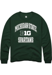 Mens Michigan State Spartans Green Rally No 1 Crew Sweatshirt