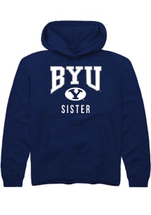 Rally BYU Cougars Youth Navy Blue Sister Long Sleeve Hoodie