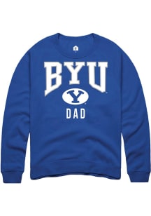 Rally BYU Cougars Mens Blue Dad Long Sleeve Crew Sweatshirt