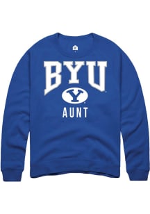 Rally BYU Cougars Mens Blue Aunt Long Sleeve Crew Sweatshirt