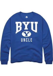 Rally BYU Cougars Mens Blue Uncle Long Sleeve Crew Sweatshirt
