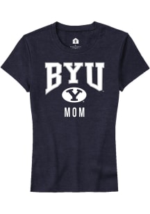 Rally BYU Cougars Womens Navy Blue Mom Short Sleeve T-Shirt