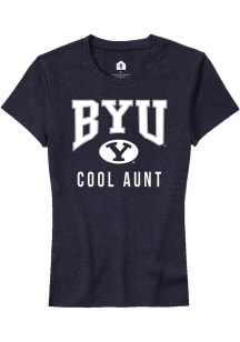 Rally BYU Cougars Womens Navy Blue Cool Aunt Short Sleeve T-Shirt