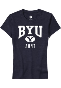Rally BYU Cougars Womens Navy Blue Aunt Short Sleeve T-Shirt