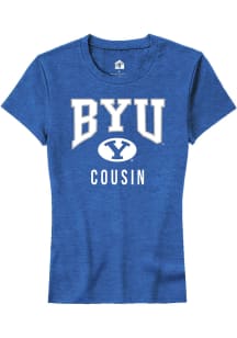 Rally BYU Cougars Womens Blue Cousin Short Sleeve T-Shirt