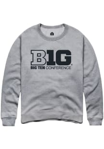 Mens Big Ten Grey Rally Conference Crew Sweatshirt