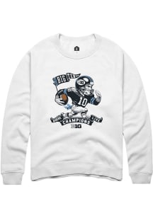 Rally Big Ten Mens White Football Player Long Sleeve Crew Sweatshirt