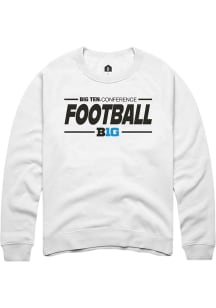 Mens Big Ten White Rally Football Crew Sweatshirt