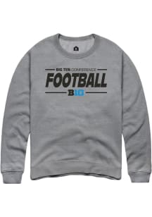 Mens Big Ten Grey Rally Football Crew Sweatshirt