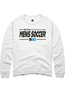 Mens Big Ten White Rally Mens Soccer Crew Sweatshirt