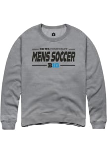 Rally Big Ten Mens Grey Mens Soccer Long Sleeve Crew Sweatshirt