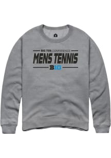 Mens Big Ten Grey Rally Mens Tennis Crew Sweatshirt