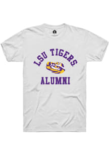 Rally LSU Tigers White Alumni Arch Short Sleeve T Shirt