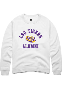 Rally LSU Tigers Mens White Alumni Arch Long Sleeve Crew Sweatshirt