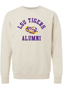 Rally LSU Tigers Mens Ivory Alumni Arch Long Sleeve Crew Sweatshirt
