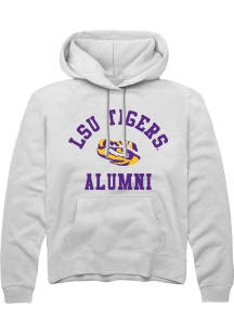 Rally LSU Tigers Mens White Alumni Arch Long Sleeve Hoodie