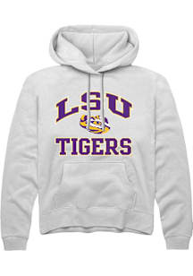 Summit Sportswear LSU Tigers Mens White No 1 Neutral Long Sleeve Hoodie
