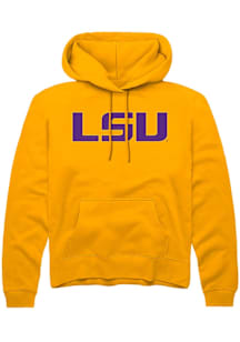 Summit Sportswear LSU Tigers Mens Gold Primary Logo Long Sleeve Hoodie