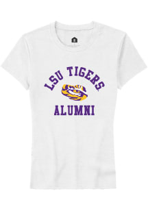 Rally LSU Tigers Womens White Alumni Arch Short Sleeve T-Shirt