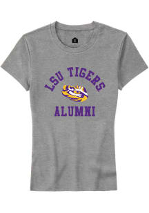 Rally LSU Tigers Womens Grey Alumni Arch Short Sleeve T-Shirt