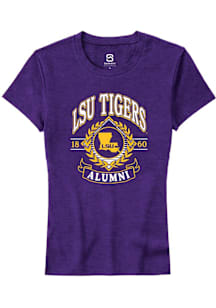 Summit Sportswear LSU Tigers Womens Purple Alumni Wreath Short Sleeve T-Shirt