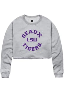 Rally LSU Tigers Womens Grey Circle Crew Sweatshirt
