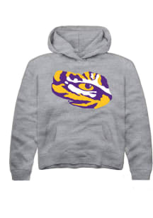 Rally LSU Tigers Youth Grey Alt Logo Long Sleeve Hoodie