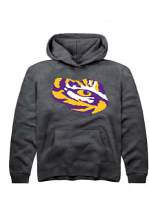 Rally LSU Tigers Youth Charcoal Alt Logo Long Sleeve Hoodie