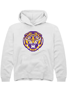 Summit Sportswear LSU Tigers Youth White Alternate Design Long Sleeve Hoodie