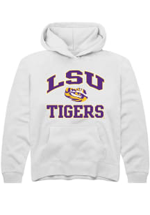 Rally LSU Tigers Youth White No 1 Neutral Long Sleeve Hoodie