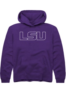 Rally LSU Tigers Youth Purple Primary Logo Long Sleeve Hoodie