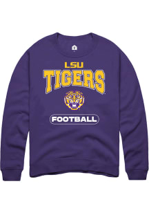 Rally LSU Tigers Mens Purple Football Long Sleeve Crew Sweatshirt
