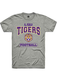 Rally LSU Tigers Grey Football Short Sleeve T Shirt