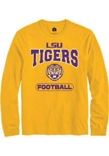 Rally LSU Tigers Gold Football Long Sleeve T Shirt
