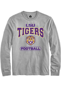 Rally LSU Tigers Grey Football Long Sleeve T Shirt