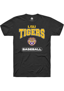 Rally LSU Tigers Black Baseball Short Sleeve T Shirt