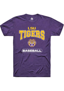 Rally LSU Tigers Purple Baseball Short Sleeve T Shirt