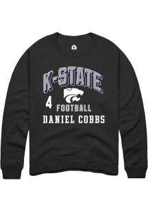 Daniel Cobbs Rally Mens Black K-State Wildcats NIL Arch Logo Player Crew