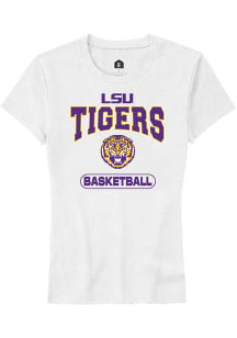 Rally LSU Tigers Womens White Basketball Short Sleeve T-Shirt