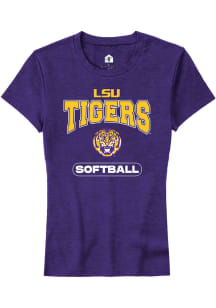 Rally LSU Tigers Womens Purple Softball Short Sleeve T-Shirt
