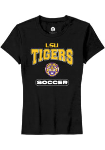 Rally LSU Tigers Womens Black Soccer Short Sleeve T-Shirt