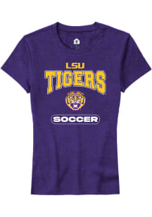 Rally LSU Tigers Womens Purple Soccer Short Sleeve T-Shirt